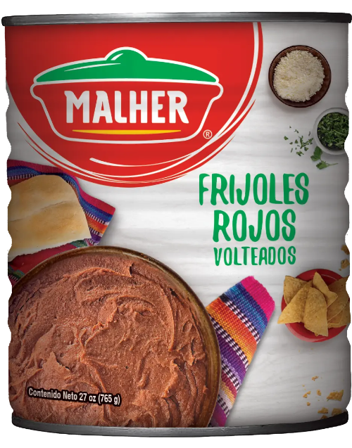Malher Frijoles Rojos Volteados