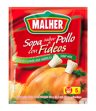 Malher Sopa Sabor Pollo con Fideos Display
