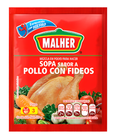 Malher Sopa Sabor a Pollo con Fideos Tiras