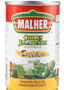 Malher Chiles Jalapenos en Trocitos (Jalapenos Peppers in Pieces) 5.5oz